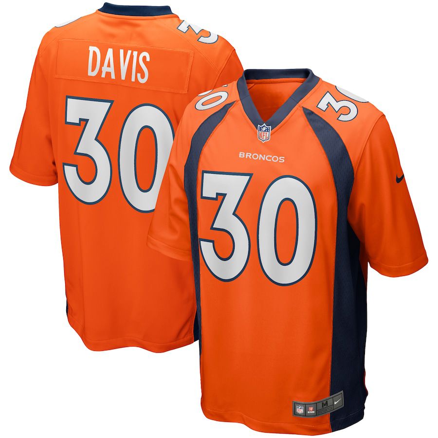 Men Denver Broncos #30 Terrell Davis Nike Orange Game Retired Player NFL Jersey->denver broncos->NFL Jersey